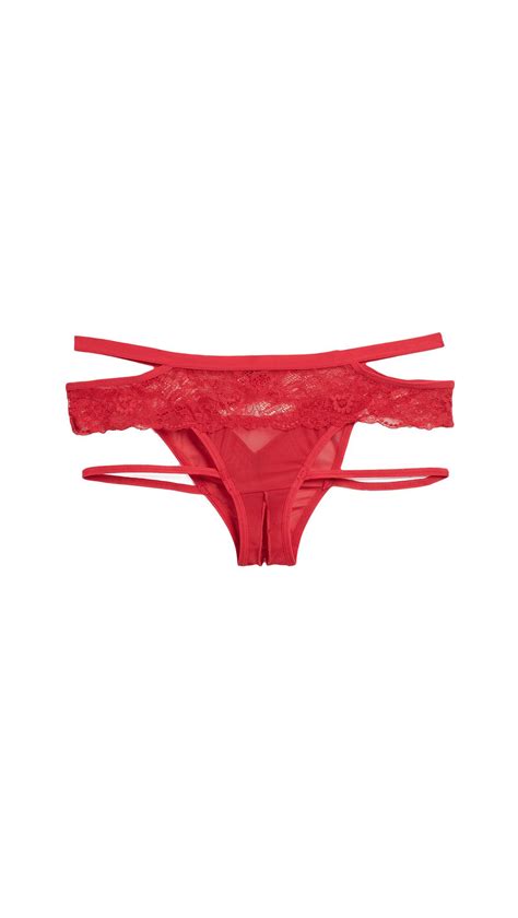 honeydew intimates lucy elastic and lace panties in red lyst