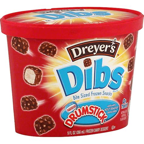 Dreyers Dibs Frozen Snacks Bite Sized Drumstick Non Dairy Ice Cream