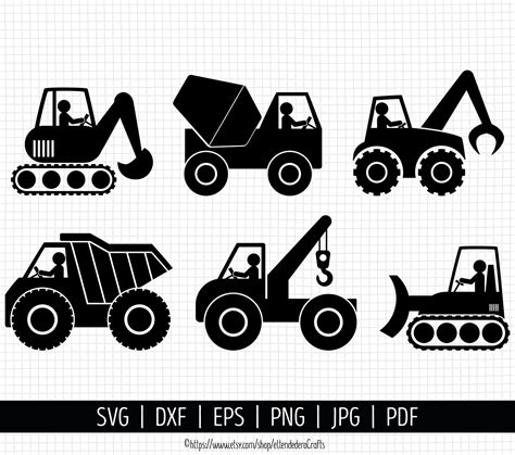 Construction Truck Svg Vector Construction Vehicles Excavator