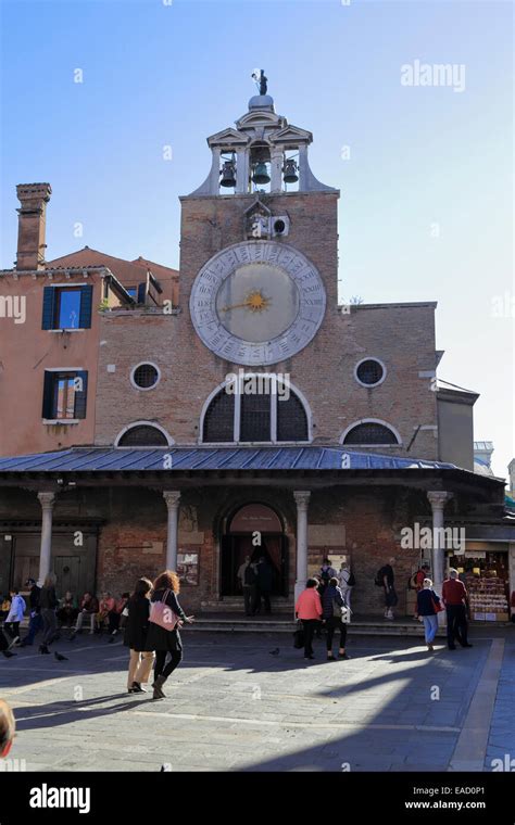 San Giacomo Di Rialto Church With Its Large 15th Century Clock Venice