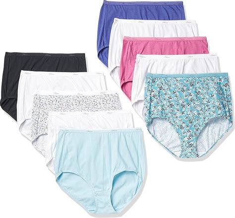 Hanes Womens Underwear Pack High Waisted Cotton Brief Panties 10 Pack Colors May Vary