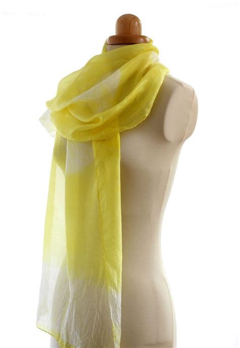 Bright Yellow Silk Scarf Naturally Dyed Scarf Lemon Yellow Etsy