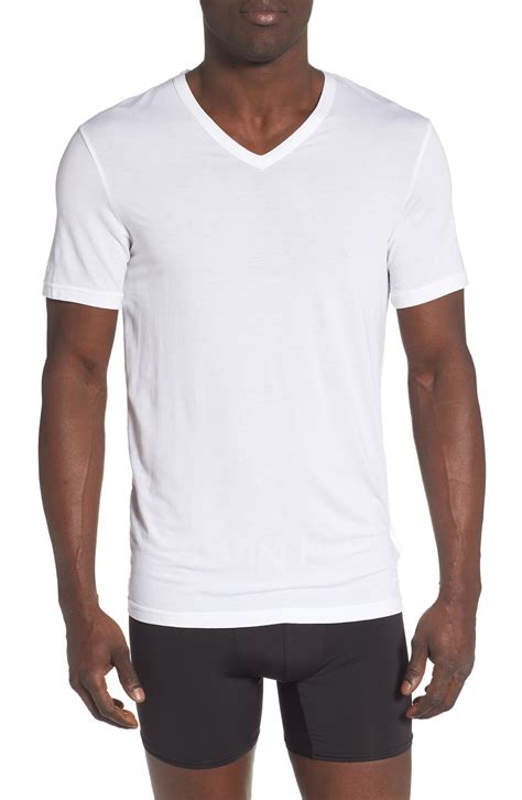 Calvin Klein Ultrasoft Stretch Modal V Neck T Shirt In White For Men Save 7 Lyst