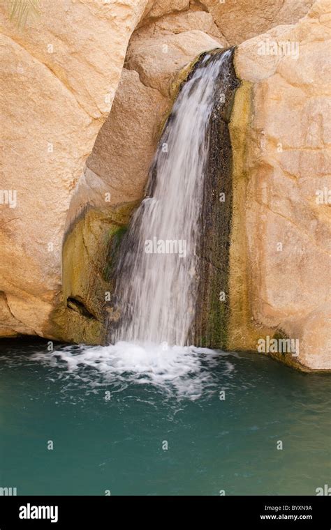 Desert Waterfall In Tunisia Stock Photo Alamy