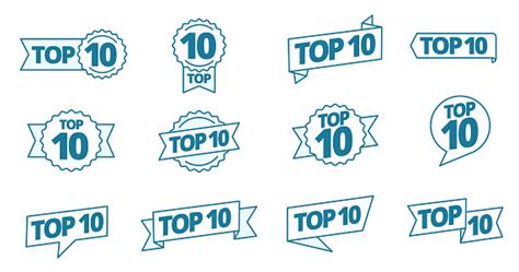 Top 10 Heading Title Icon Set Best Ten List Word On Ribbon Winner Tape