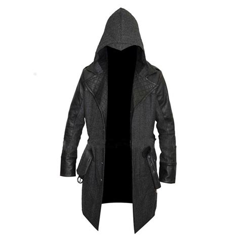 Assassins Creed Mens Black Syndicate Jacob Frye Long Trench Wool Coat