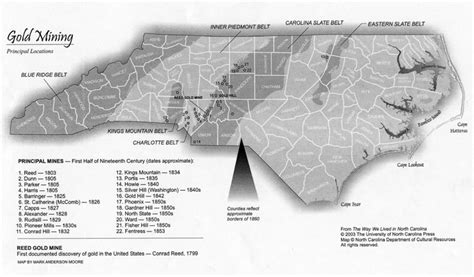 34 North Carolina Gold Belt Map Maps Database Source