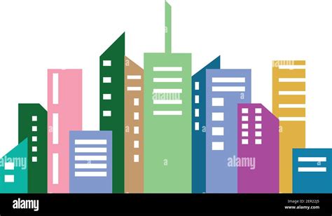 Modern City Skyline Vector Landscape Illustration Design Stock Vector