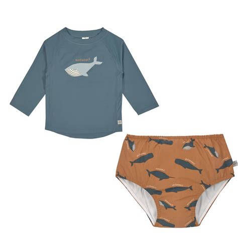 Lassig Boys Long Sleeve Rashguard Swim Diaper Whale Motherswork