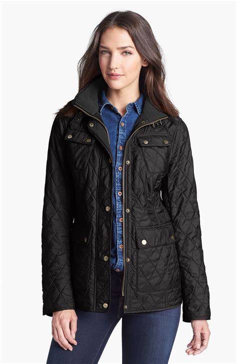 London Fog Fly Front Quilted Jacket Regular And Petite Nordstrom