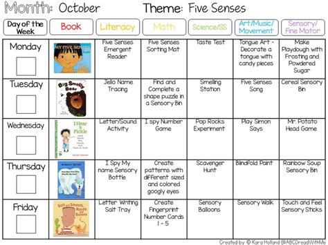 Preschool Monthly Calendar And Weekly Lesson Plans Preschool Abc