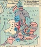 Map of England in the 10th Century: The Shires | Map of britain ...