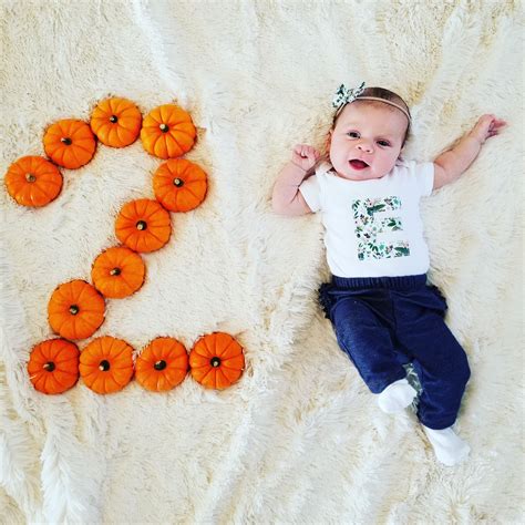 Monthly Baby Photo Ideas 2 Months Old Baby Girl Pumpkins Halloween
