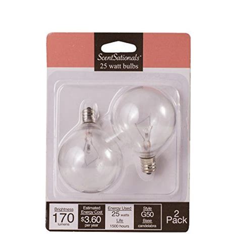 Scentsationals 25 Watt Wax Warmer Bulbs 25w Light Bulb Candelabra E12