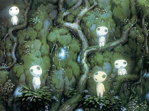 Princess Mononoke Tree Spirits Filmes Studio Ghibli Miyazaki Art