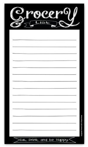 Chalkboard Style Magnetic Grocery List Notepad 425 X 75 50 Sheets