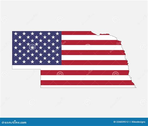 Nebraska Map On American Flag Ne Usa State Map On Us Flag Stock