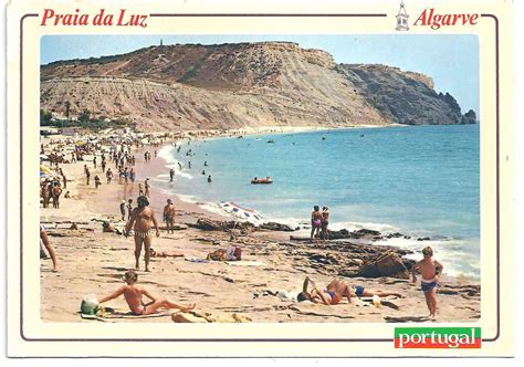 Postcard Praia Da Luz Algarve 80s · Praia Da Luz Holidays