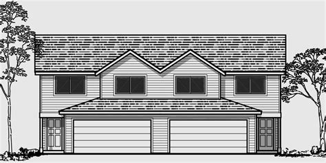 Duplex Plan With Two Car Garage By Bruinier And Associates