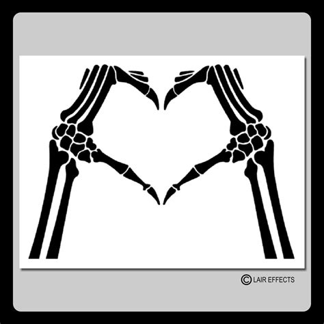 Skeleton Hands Heart Sign Craft Stencil Loveboneshalloweengothic In