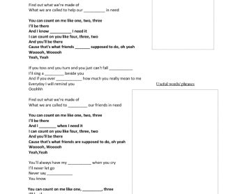 Am g and you'll be there. Song Worksheet: Count on Me by Bruno Mars