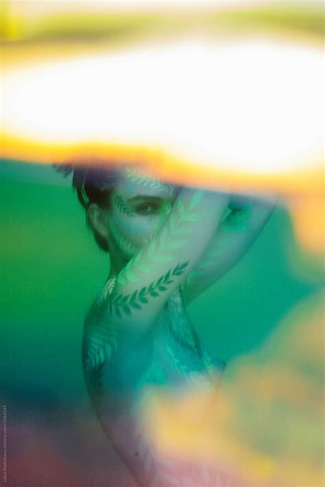 Nude Lady With Floral Body Art By Stocksy Contributor Liliya