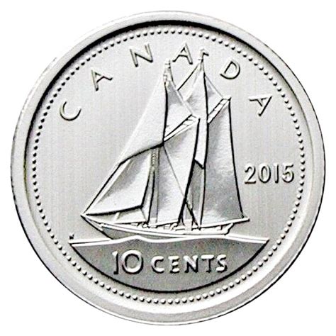 2015 Canadian 10 Cent Bluenose Schooner Dime Original Coin Roll