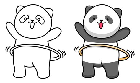 Cute Panda Playing Hula Hoop Graphic By Barnawi26 · Creative Fabrica