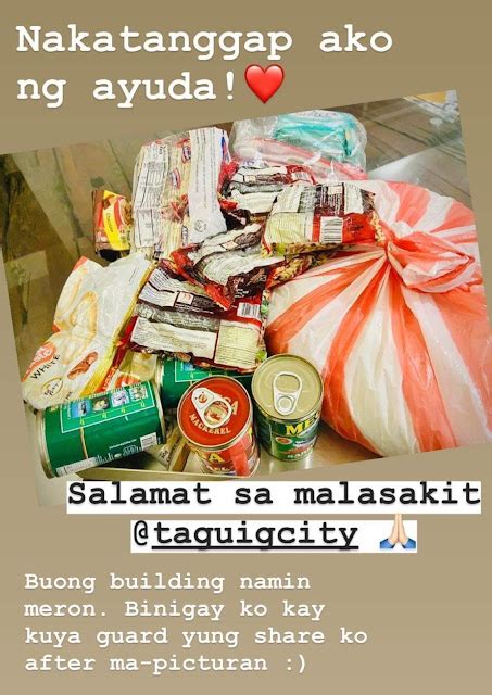 Angel Locsin Thanked Taguig City For The Ayuda Gave The Package She