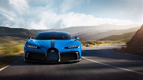 Papel de parede Bugatti Chiron Pur Sport carro veículo Supercarros estrada Borrão de