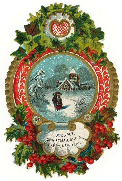 Vintage Holly And Ivy Christmas Card Christmas Card Art Christmas