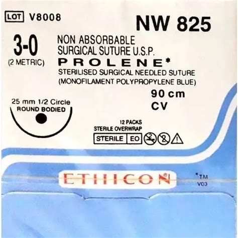 Buy Ethicon 90 Cm 3 0 Usp Blue Prolene Blue Monofilament Suture Nw825