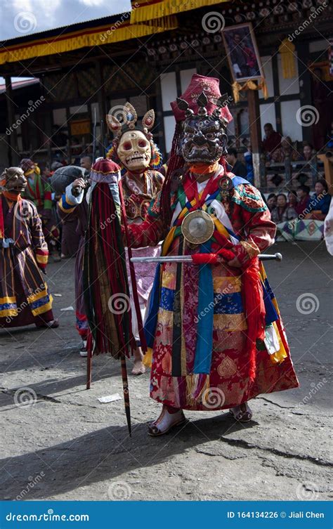 Bhutanese Mask Dance Lord Of Underworld And His Followers Bumthang