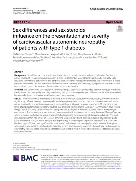 Pdf Sex Differences And Sex Steroids Influence On The Presentation