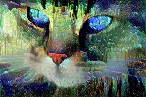 Mystical Cat Art By Peggy Collins Cat Art Cat Artwork Cat Posters