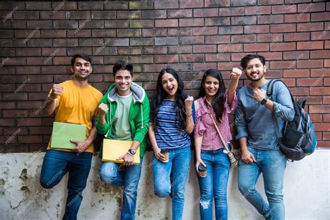 Premium Photo Cheerful Indian Asian Young Group Of College Students