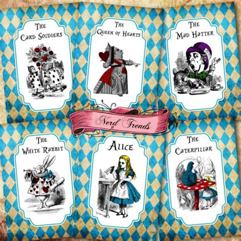 Alice In Wonderland Character Prints Wonderland Decoration Etsy