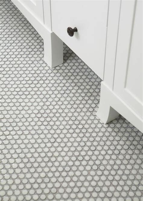 Black And White Penny Tile Bathroom Floor