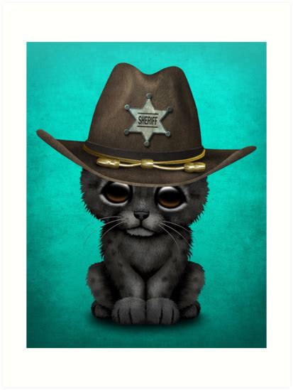 Cute Baby Black Panther Cub Sheriff Art Prints By Jeff