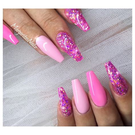 Pink glitter coffin nails | Pink glitter nails, Pink ... 70 stunning glitter nail designs 2017.