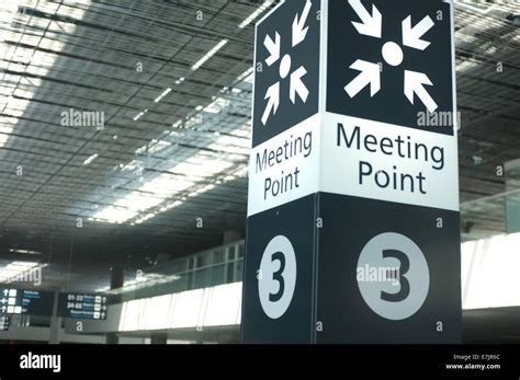 Meeting Point Sign At The Airport Stock Photo Alamy