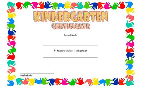 Kindergarten Graduation Certificate Free Printable Printable Word