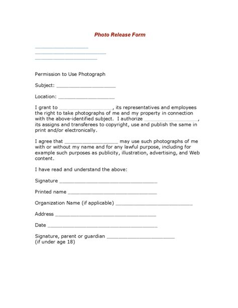 photo release form legalformsorg