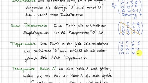 Lineare algebra (95 s, nur la 2) band 3: 1.3 Spezielle Matrizen | Lineare Algebra ...