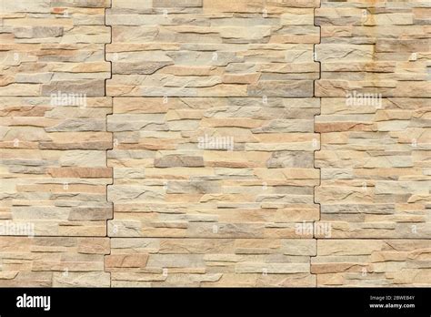 Abstract Beige Brown Slate Pattern Stone Block Wall Texture High