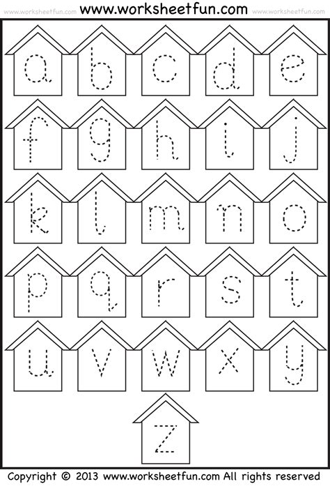 Small Letter Tracing Lowercase Worksheet Birdhouse