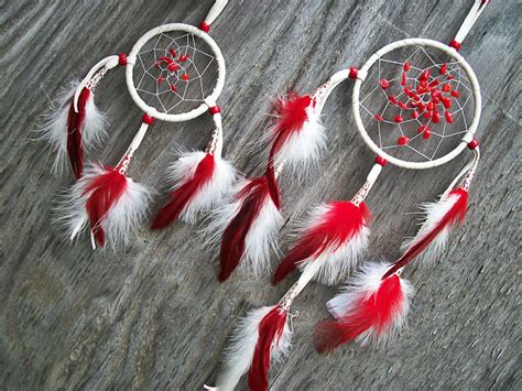 Dream Catchers Red And White With Carnelian By Xsaraphanelia On