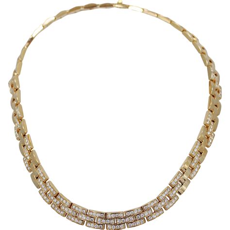 18K Cartier Maillon Panthere Three Row Necklace with Diamonds : Provident Jewelry | RubyLUX