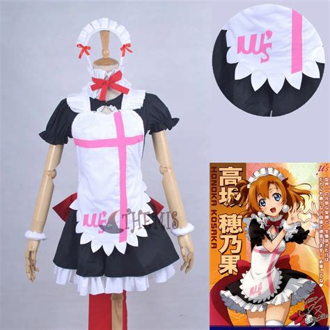 Athemis Lovelive Cosplay Kousaka Honoka Cosplay Costume Maid Set Girls Sexy Dress Custom Made