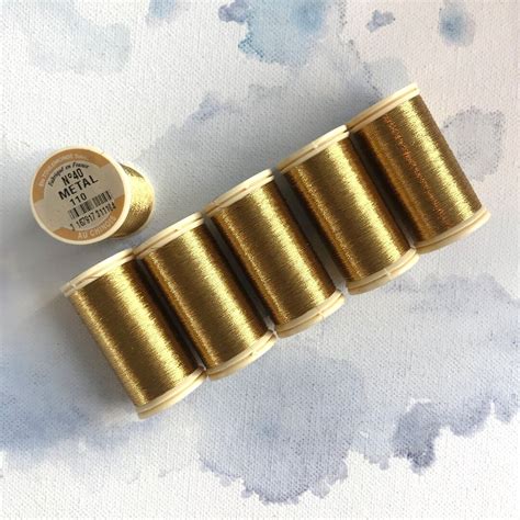 Sajou No 110 Old Gold Metallic Thread Fil Au Chinois Etsy